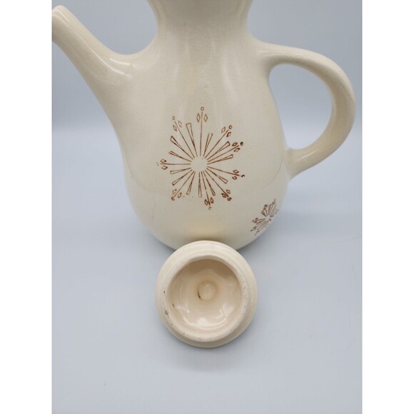 Ben Seibel Coffee Pot Pfaltzgraff COUNTRY-TIME Mid Century Rare Cream & Brown - Picture 6 of 12